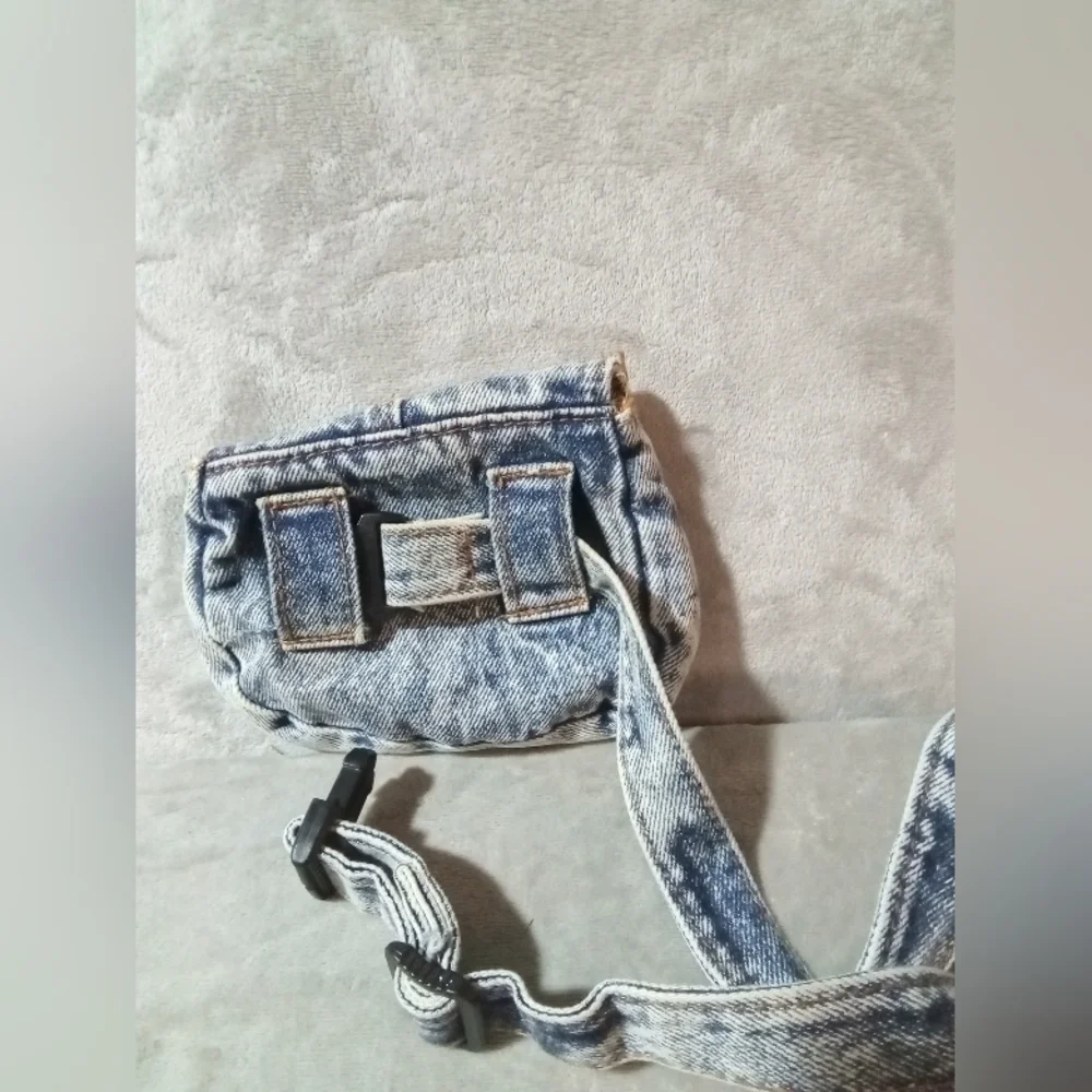 Denim Belt Bag with Gem Accents